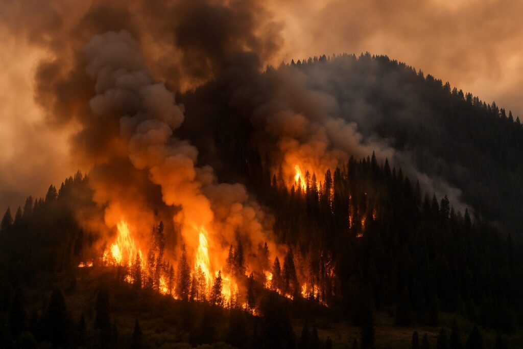 Picture of Canfield Mountain brush fire - Fire Buyer